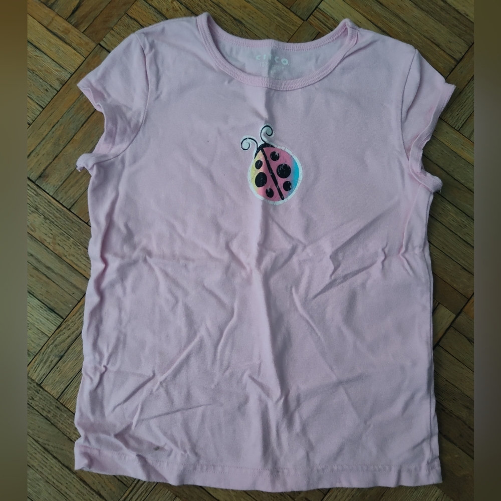 Circo Pink Cap Sleeve T-Shirt with Ladybug Design (KIDS SIZE)